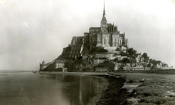 View of Mont Saint-Michel, Normandy, France, WW2