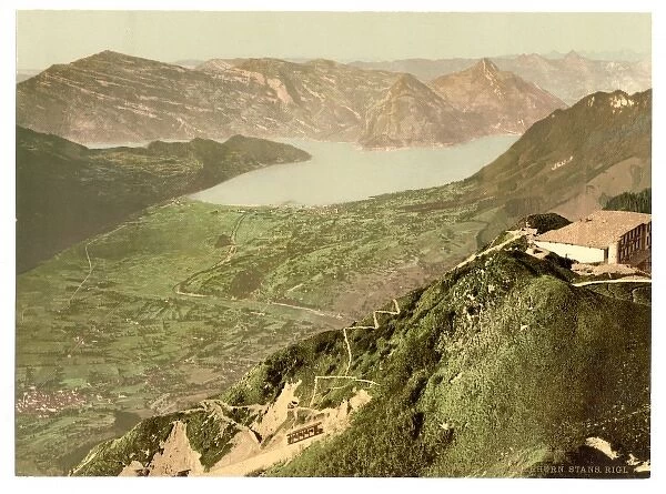 View of Stans, Lake of the Four Cantons and Rigi, Stanserhor