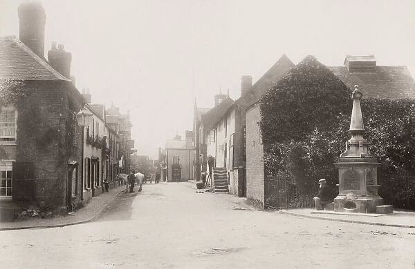 Vintage 19th century photograph: Church Stretton is a market town in Shropshire, England