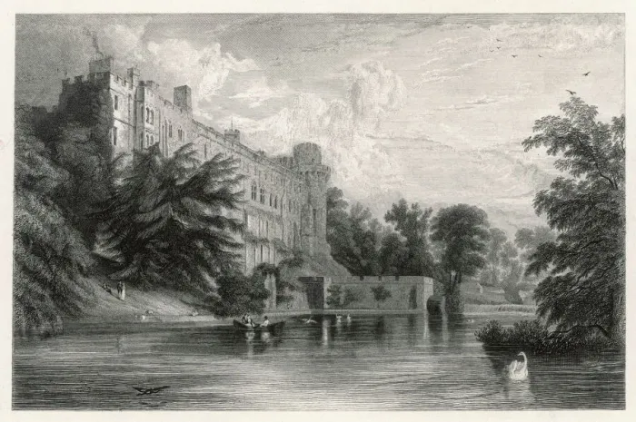 Framed Print : Warwick Castle Print, River View Framed Print : Warwick Castle Print, River View