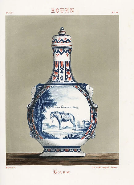 Water jug from Rouen, decorated with a vignette