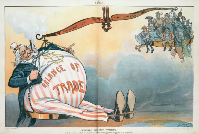 Framed Print : 1901 Print: Uncle Sam Dominates Global Commerce Framed Print : 1901 Print: Uncle Sam Dominates Global Commerce