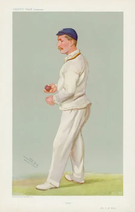 Framed Print : Cricketer C M Wells Print Framed Print : Cricketer C M Wells Print