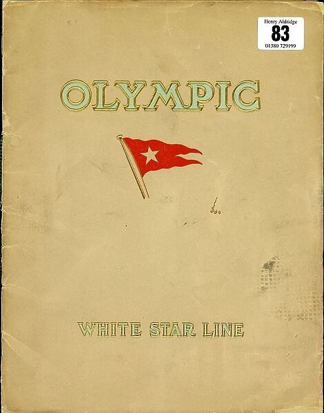 White Star Line, RMS Olympic, brochure cover design