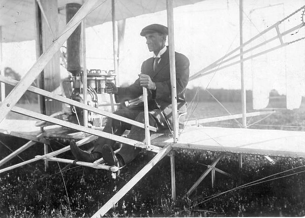 Wilbur Wright in his machine in 1905