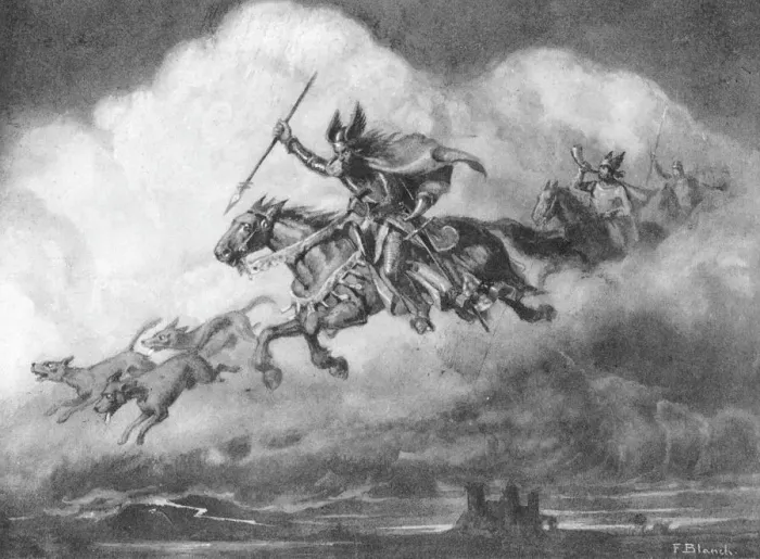 Framed Print : Norse Horsemen in Midnight Pursuit Print Framed Print : Norse Horsemen in Midnight Pursuit Print