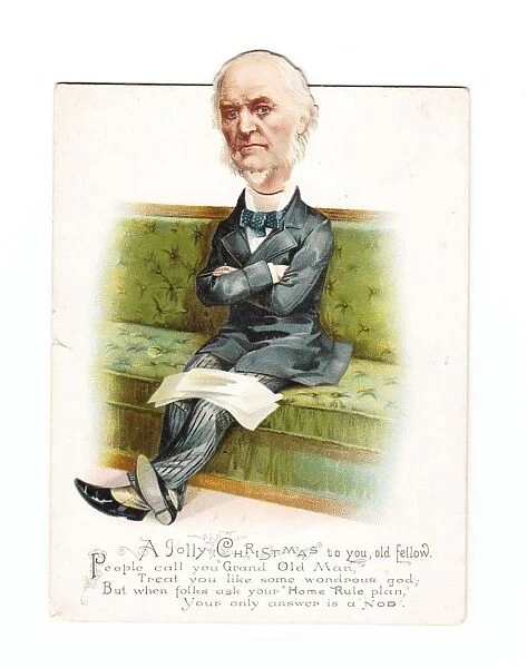 William Ewart Gladstone on a movable Christmas card