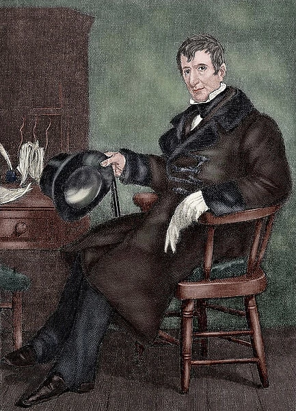 William Henry Harrison (1773-1841). Engraving. Colored