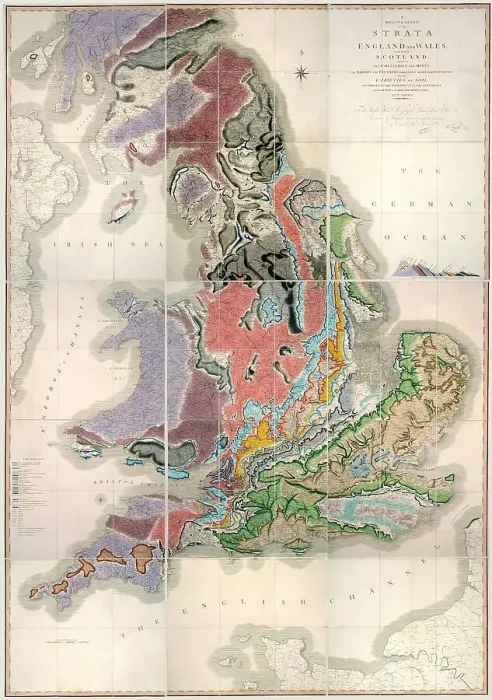 Framed Print : William Smith Geological Map Print 1815 Framed Print : William Smith Geological Map Print 1815