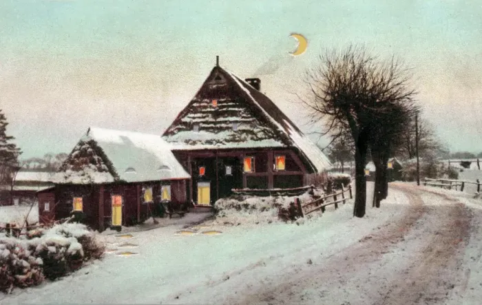 Framed Print : Winter Scene Print, 1907