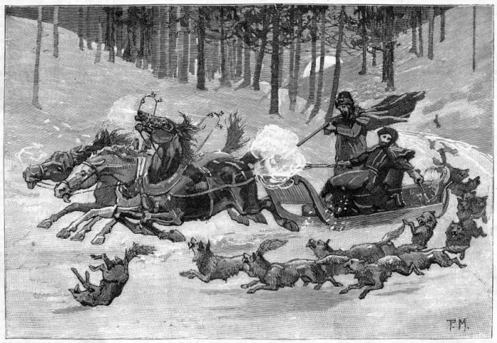 Framed Print : Wolves and Sledge Print Framed Print : Wolves and Sledge Print