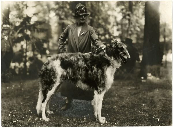 Woman with an Irish Wolfhound