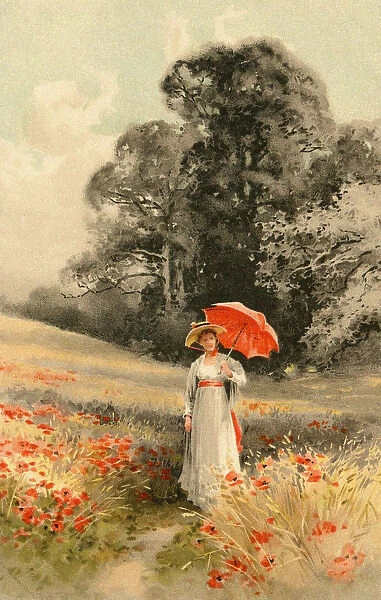 Woman in a poppy field
