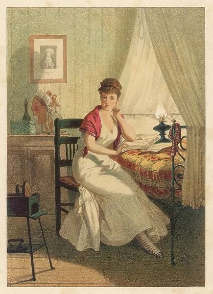 Woman reading a book in her bedroom