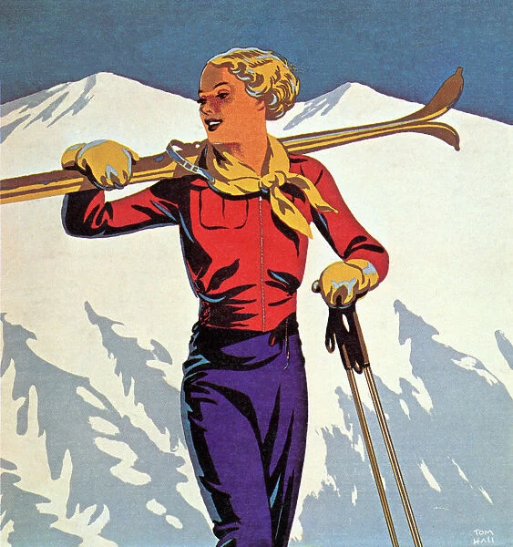 Woman Skier Walking Date: 1925