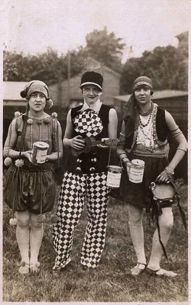 Women in fancy dress collecting for charity