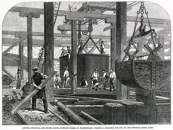 The works for the London, Chatham and Dover Railway Bridge at Blackfriars, London