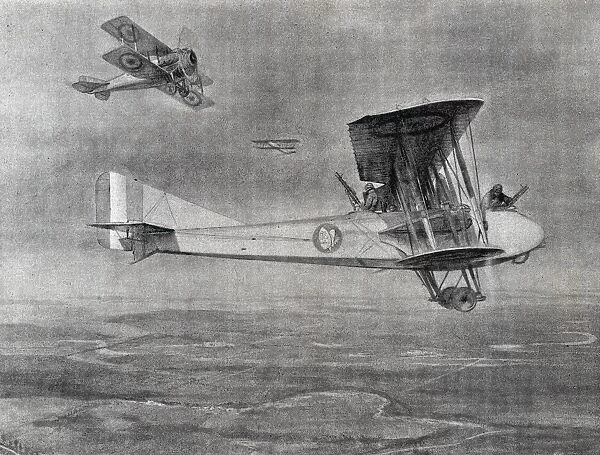 World War I. French three-seater aircraft