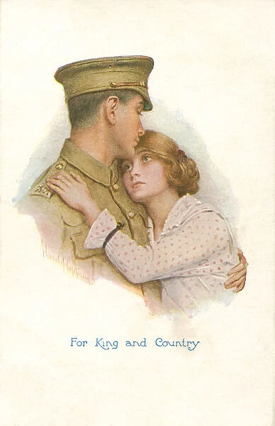 A World War I soldier and his sweetheart
