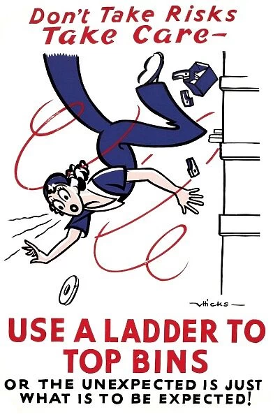 WW2 safety poster, Don t Take Risks, Take Care