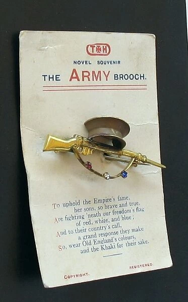 WWI Army Brooch, on its original presentation card