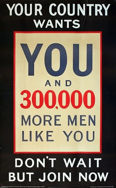 WWI Poster, Your country wants you