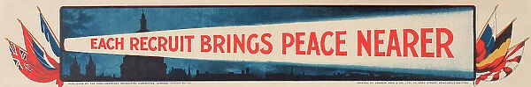 WWI Poster, Each recruit brings peace nearer
