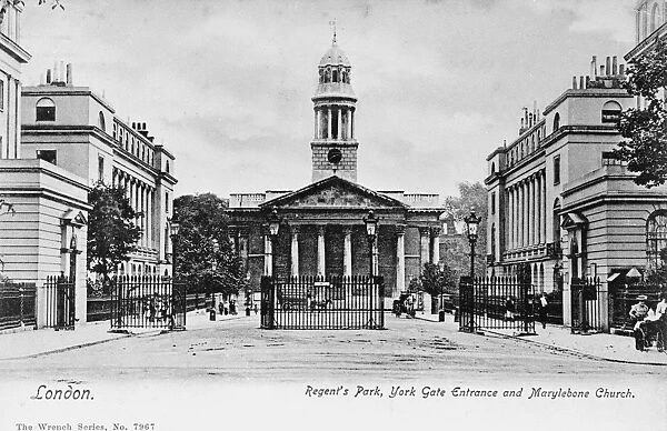 York Gate and Marylebone Church, Regents Park, London