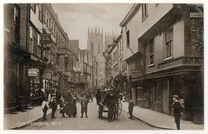Framed Print : Low Petergate Print C1900 York Framed Print : Low Petergate Print C1900 York
