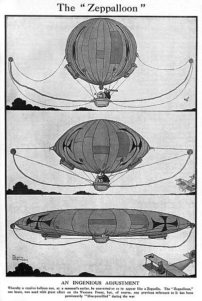 The Zeppalloon by William Heath Robinson, WW1 cartoon