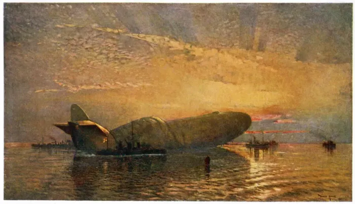 Framed Print : Zeppelin L15 Print - Thames River Scene Framed Print : Zeppelin L15 Print - Thames River Scene