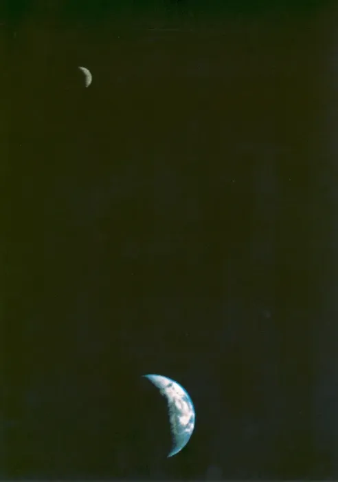Framed Print : First Print of Earth and Moon in a Single Frame Framed Print : First Print of Earth and Moon in a Single Frame