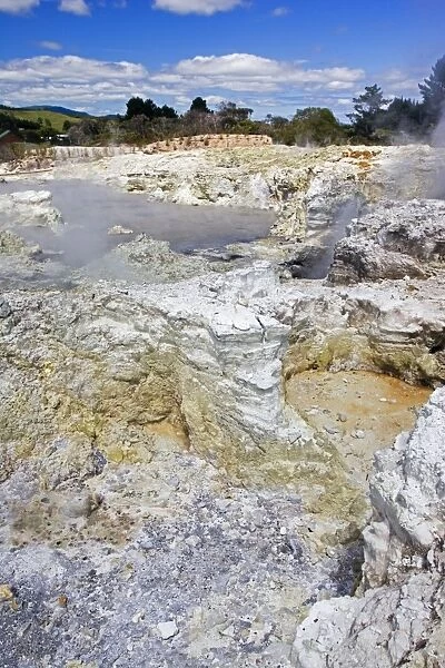 Geothermal activity - sulphur rocks and lake. Hells Gate geothermal reserve -Tikitere - Rotorua - North Island - New Zealand