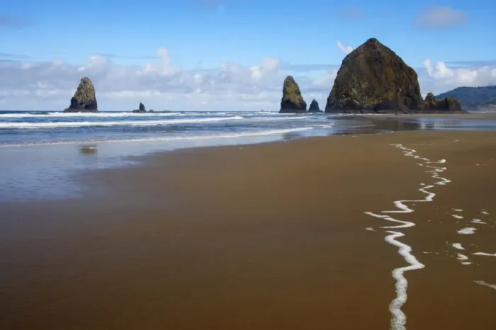 Framed Print : Haystack Rock Print at Low Tide, Cannon Beach