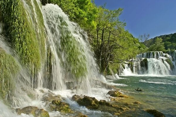 Skradinski buk waterfall lowest step of skradinski buk waterfall and pool Krka National Park, Croatia