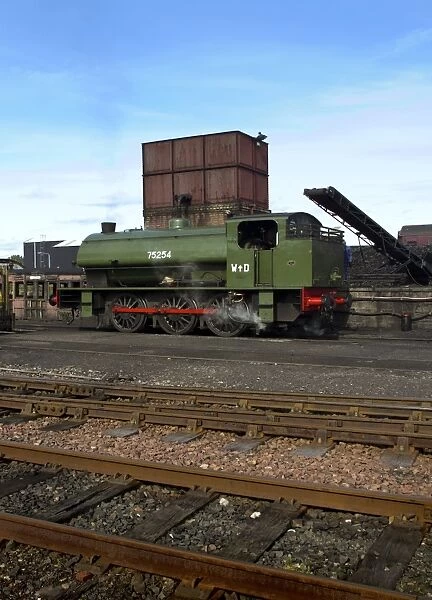 1940s steam locomotive in sidings