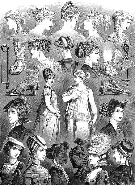 19th Century ladies fashion, artwork C018  /  7019