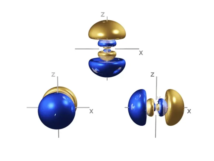 Framed Print : Computer model of 2p electron orbitals, Print Framed Print : Computer model of 2p electron orbitals, Print