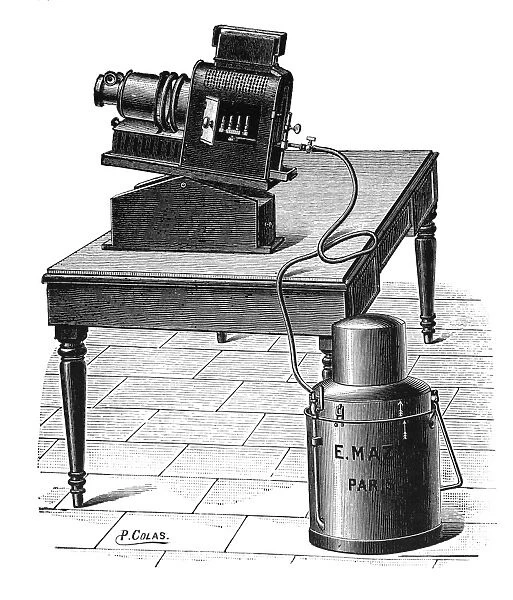Acetylene-powered projector, 1897