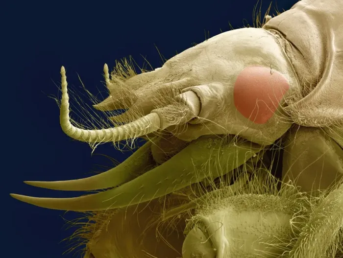 Framed Print : Alderfly Larva Print, SEM Framed Print : Alderfly Larva Print, SEM