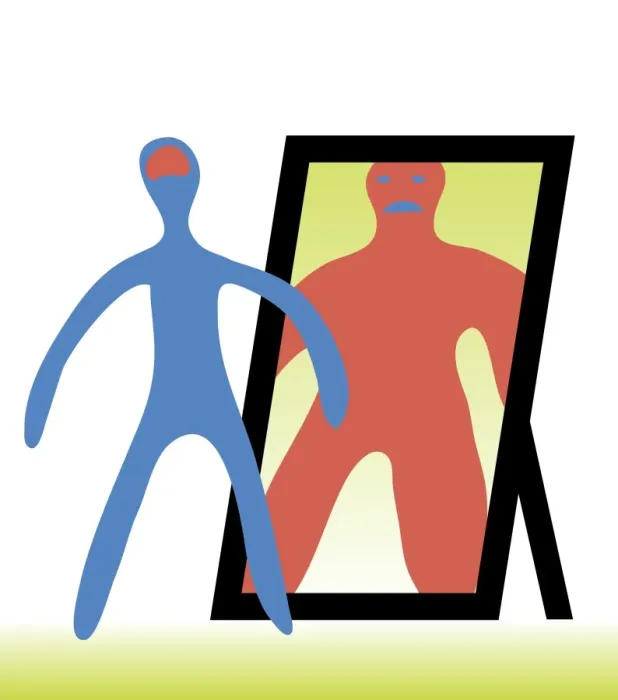 Framed Print : Anorexia Print - Distorted Reflection of a Stylised Figure Framed Print : Anorexia Print - Distorted Reflection of a Stylised Figure