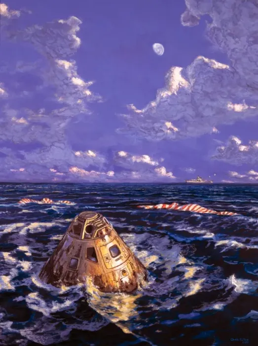 Framed Print : Apollo Command Module Splashdown Print Framed Print : Apollo Command Module Splashdown Print
