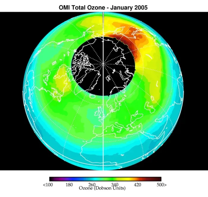 Framed Print : Arctic Ozone Distribution Print Framed Print : Arctic Ozone Distribution Print