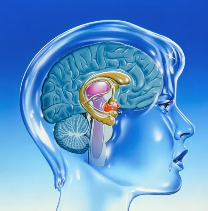 Framed Print : Colour-coded illustration of the human brain's limbic system Framed Print : Colour-coded illustration of the human brain's limbic system
