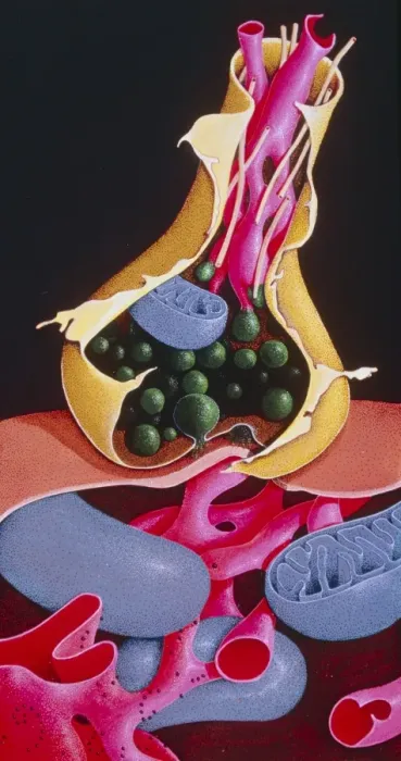 Framed Print : Synapse Print: Detailed Cellular Junction Framed Print : Synapse Print: Detailed Cellular Junction