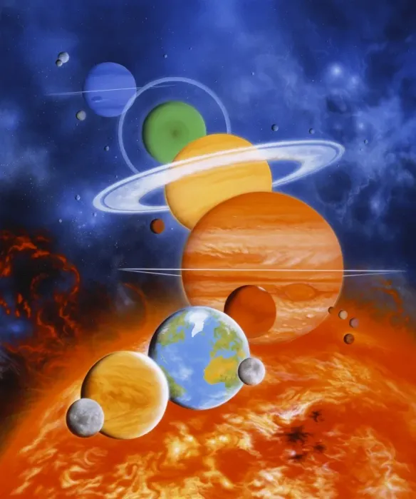 Framed Print : Solar System Print featuring the Sun and planets Framed Print : Solar System Print featuring the Sun and planets