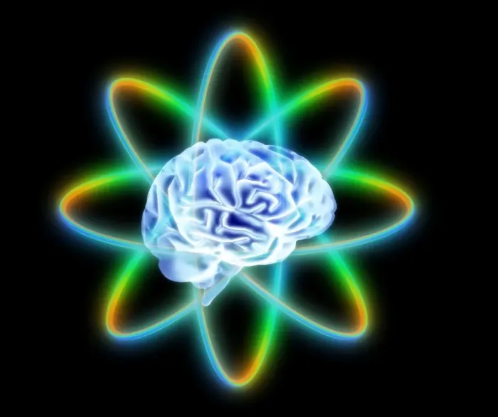 Framed Print : Atomic Brain Print: Quantum Conceptual Artwork Framed Print : Atomic Brain Print: Quantum Conceptual Artwork