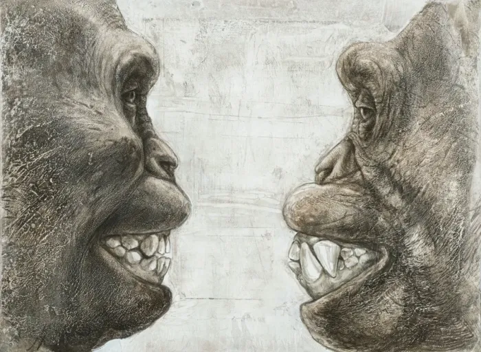 Framed Print : Australopithecus and Chimpanzee Teeth Print Framed Print : Australopithecus and Chimpanzee Teeth Print