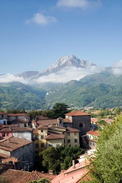 Framed Print : Barga Print: View across the Serchio river valley to Pania Secca Framed Print : Barga Print: View across the Serchio river valley to Pania Secca