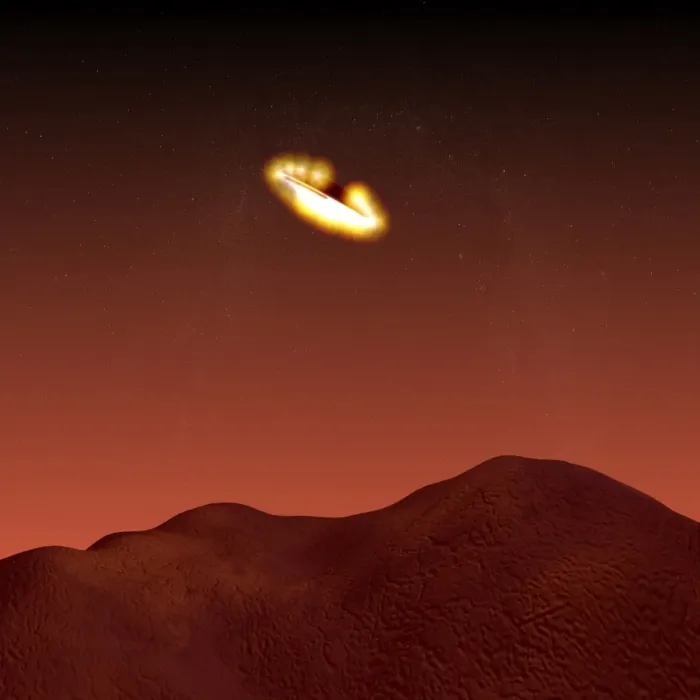 Framed Print : Beagle 2 Probe Landing on Mars Print Framed Print : Beagle 2 Probe Landing on Mars Print